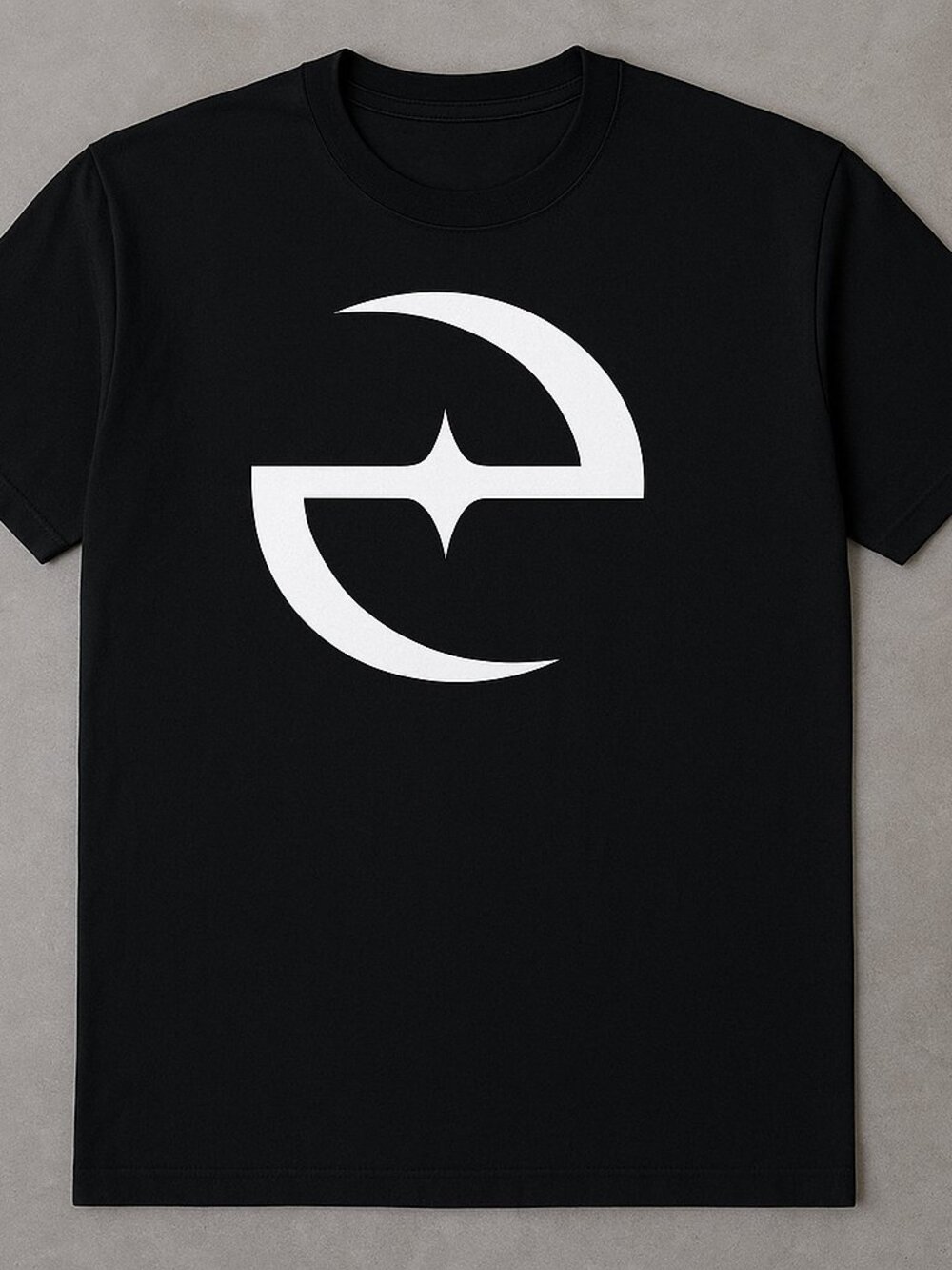 Gothic Crescent Moon Star Minimalist Graphic Tee Dark Rock Style